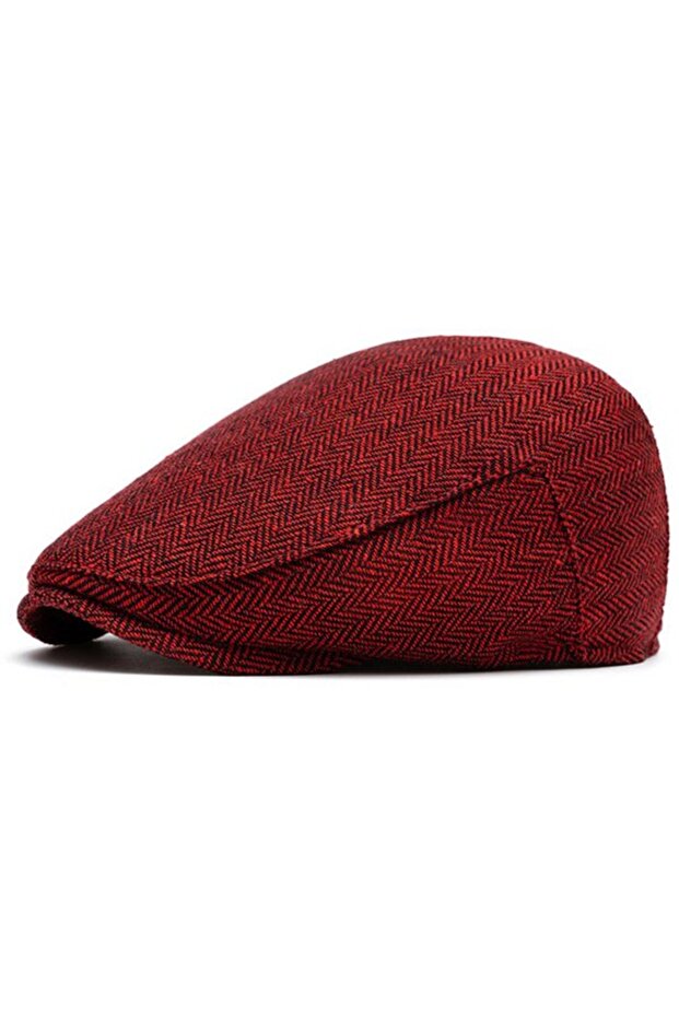 Baseball Cap - Sun Hat - Men's Flat Top Cap - Summer Cotton Lined Hat - Breathable - Classic Bulbul - Size L (56-58 cm) - Burgundy