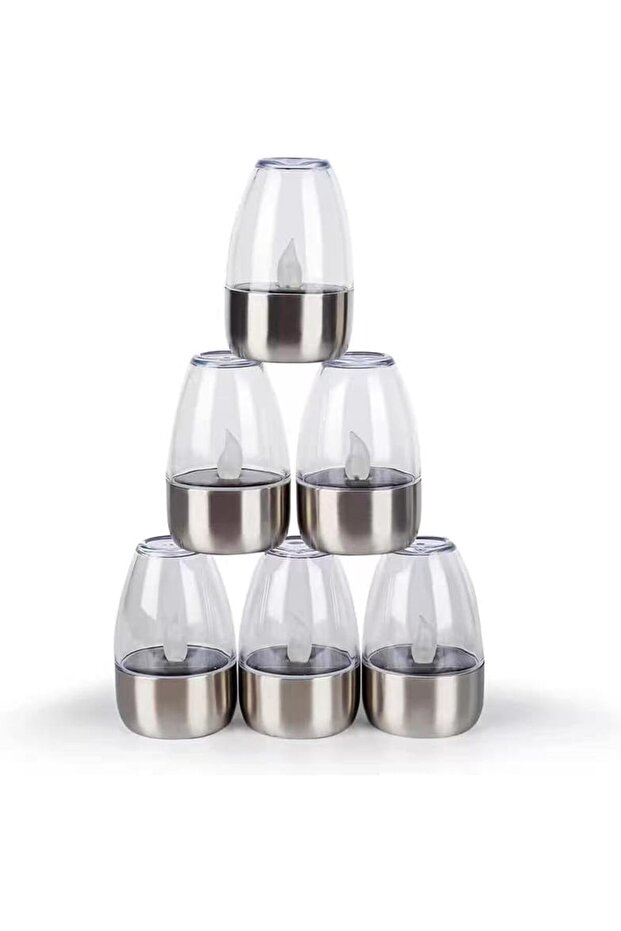 6-Pack Outdoor Waterproof Flameless Solar LED Tealight Candles