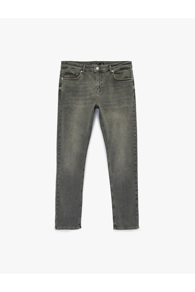 Cotton Regular Slim Fit Jeans - Brad Jeans - Grey