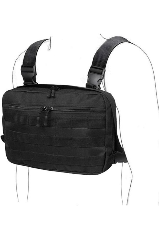 Chest Bag - Hip Hop Streetwear - Functional Waist Bag, Chest Pouch - Mens Multifunctional Storage Bag - for Fishing, Sports, Camping, Cycling -...