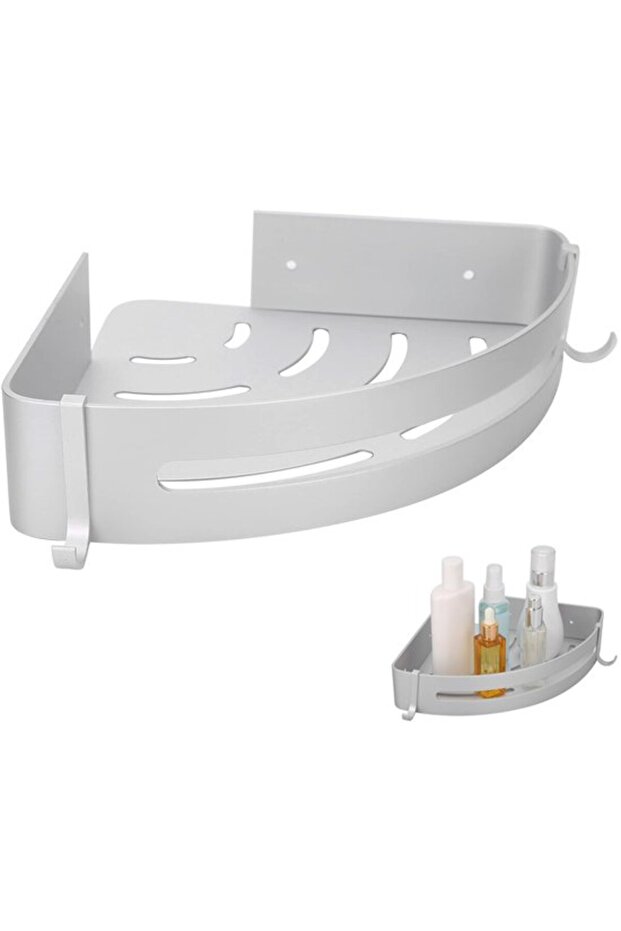 No - drill shower rack - Corner shampoo holder - Self - adhesive soap and shampoo holder - Wall - mounted bathroom storage basket accessory -...