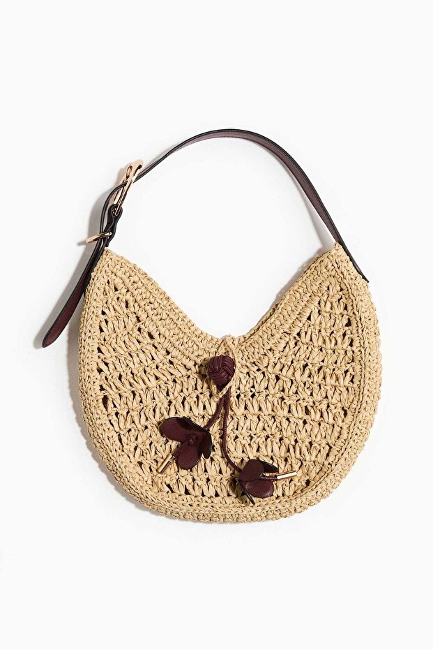 Straw shoulder bag