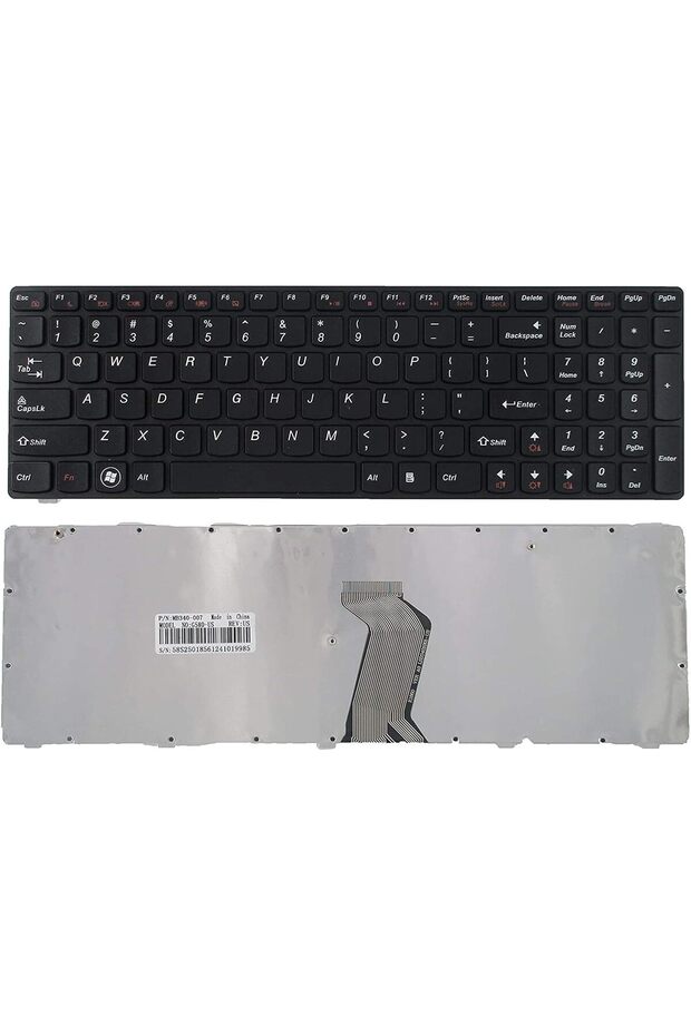 Keyboard Replacement with Frame Compatible with Lenovo Ideapad G580 G580A G585 G585A V580 V585 Z580 Z580A Z585 Z585A N580 N581 N585 N586 Series Laptop Black US Layout (6 Months )