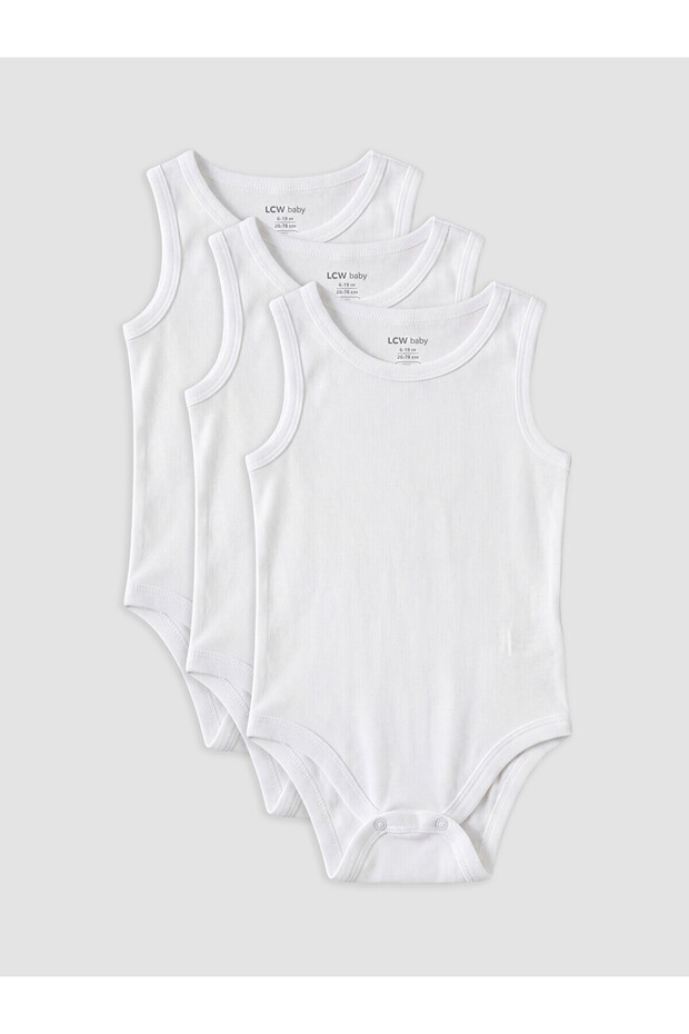 Two Mt Shop Quality Lcw Baby White Oval Collar Baby Boy Snap Fastener Bodysuit 3-Piece