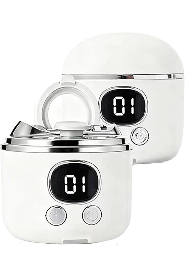 2-in-1 Electric Nail Clipper & Buffer with 2.5x Magnifier (white), 3-speed automatic nail trimmer.