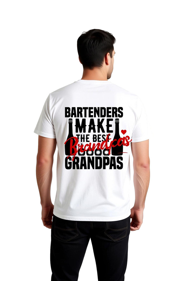Men's Printed T-Shirt Barista Grandfather Themed Funny Design 100% Cotton Relaxed Fit Casual Modern Stylish