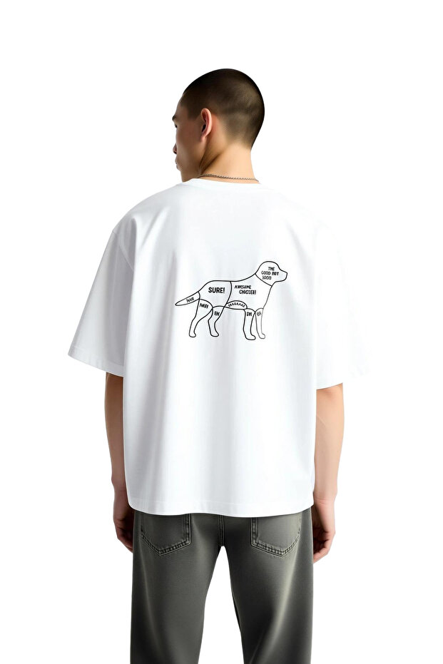 Good Child Point Espirisi Printed Men's Oversize T-Shirt