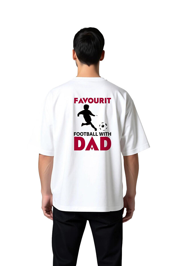 Favorite Football Memory with Dad Printed Men's Oversize T-Shirt