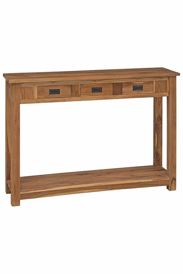 Console Table Natural 110 x 30 x 80 cm Solid Teak Wood