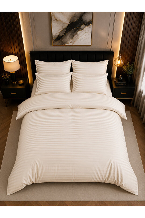 Striped Satin Double Duvet Cover Set Diamond Series