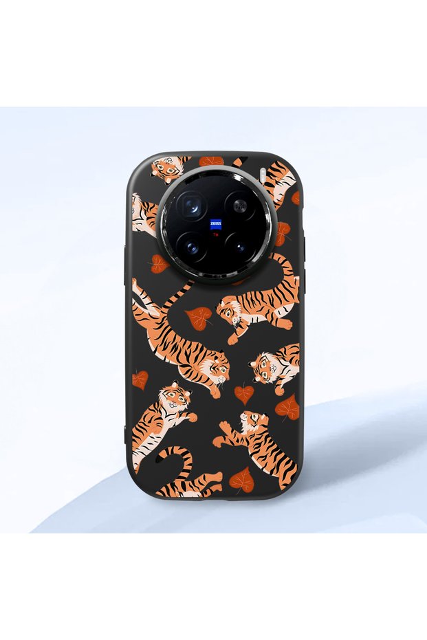 Vivo X200 Pro Compatible Shock-Absorbing Camera Protected Black Silicone Case