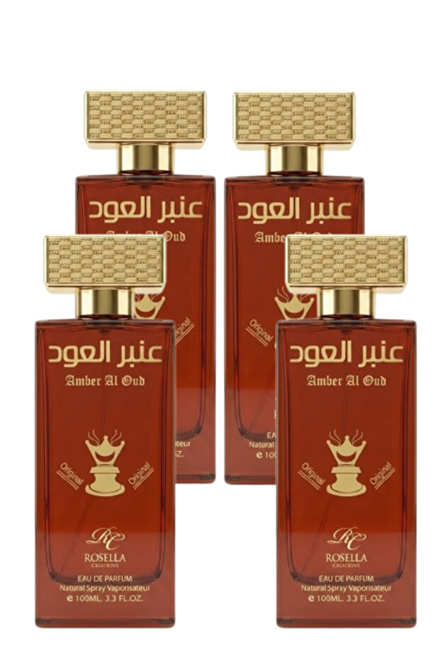 4 قطع عطر العنبر والعود 100 مل