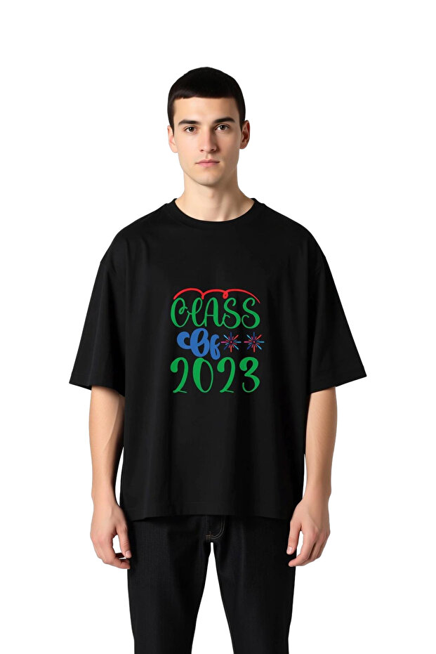 Men's Oversize Graduation Memory Printed T-Shirt 100% Cotton Relaxed Fit Short Sleeve Round Neck Casual
