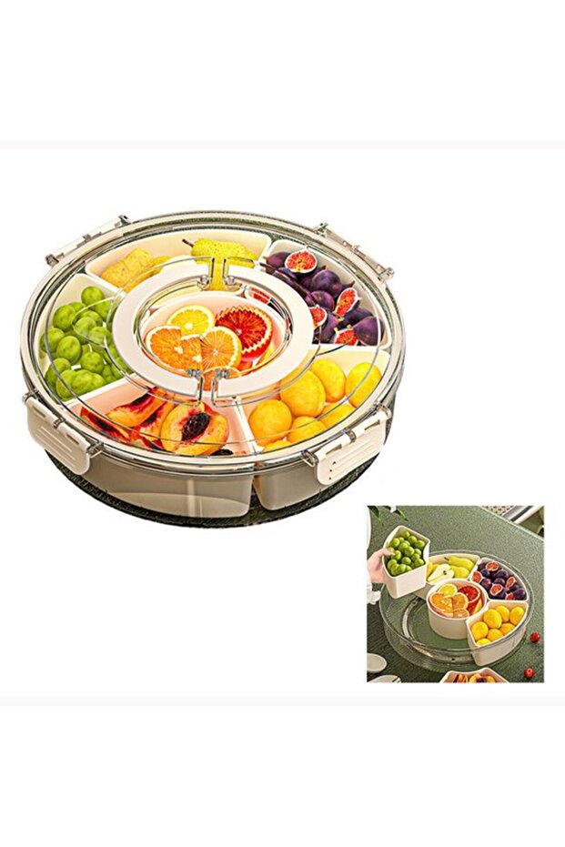 Rotating snack box with lid, white