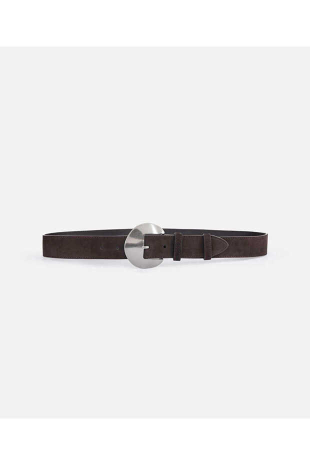 100% Leather Belt with Metal Buckle