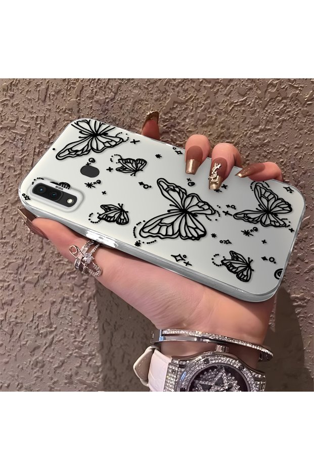 Samsung Galaxy A30/A20 Compatible Elegant Night Style Butterfly Case, Daily Use Durable Protective Case