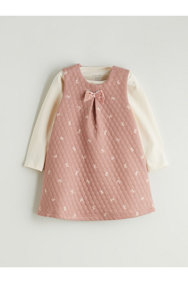 Peak New Season Bow Printed Baby Girl Dress and T-Shirt