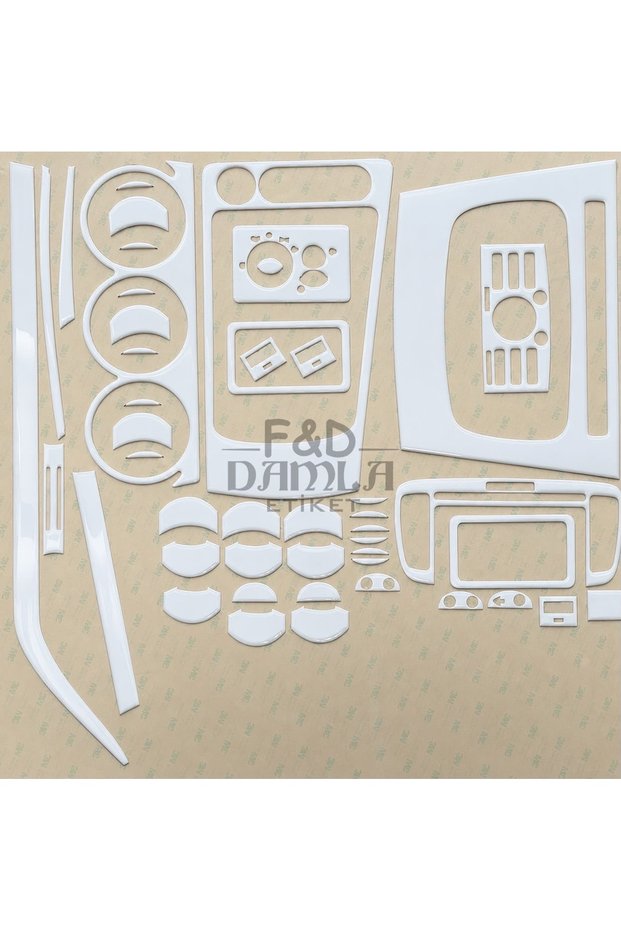 Ford Connect 2009-2014 Dashboard Console Trim Front Chest Mahogany Finish White Color Set