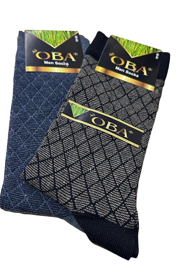 Oba Patterned Bamboo Men's Socks 10 Pieces
