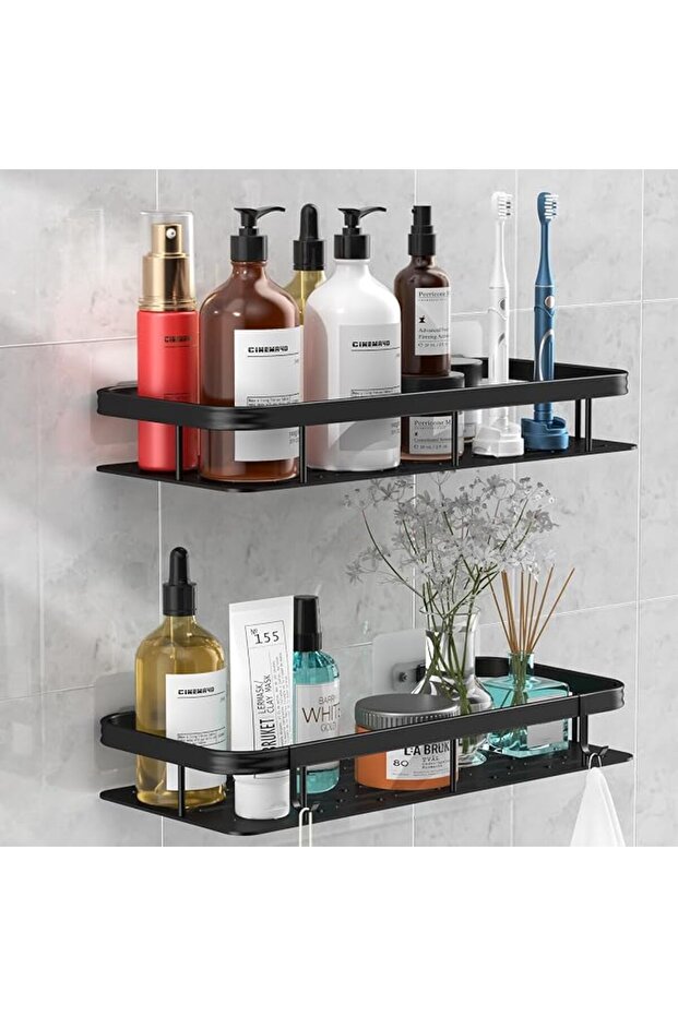 Bathroom Corner Adhesive Shower Caddy, Rectangular Basket-Lightweight, Durable, and Budget-Friendly