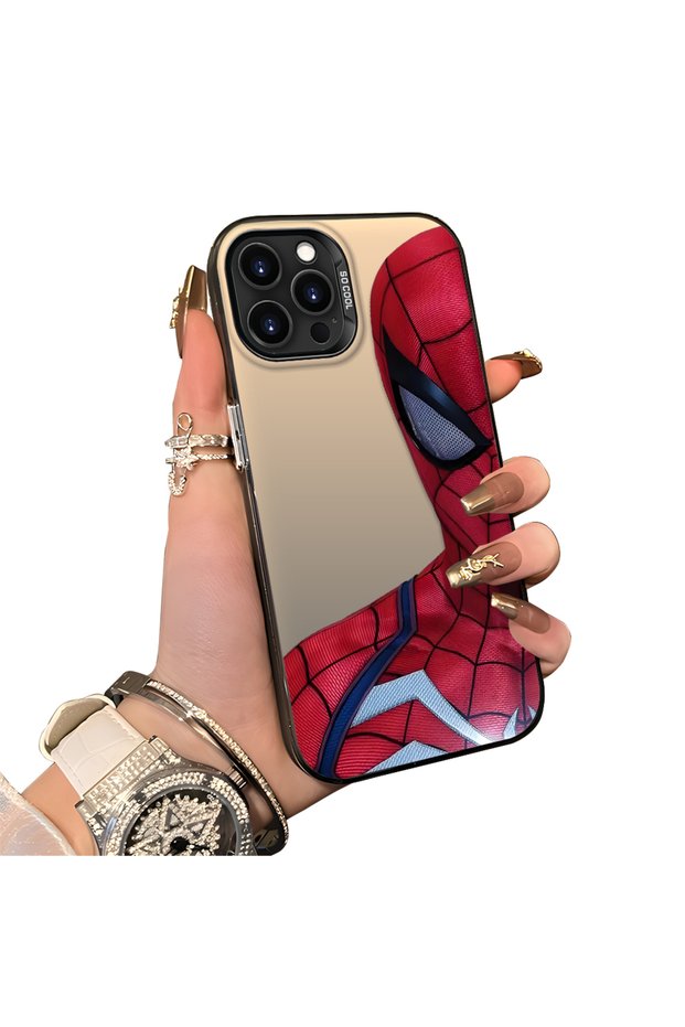 iPhone 12 Pro Max Compatible Silicone Edge Hard Back Case Couple Phone Case Spider Man Patterned