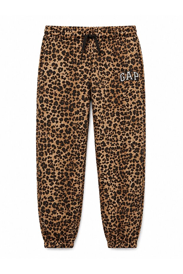 بنطلون رياضي للفتيات من GAP بنقشة الفهد مع شعار، مناسب للأعمار من 6 إلى 16 سنة، LEOPARD