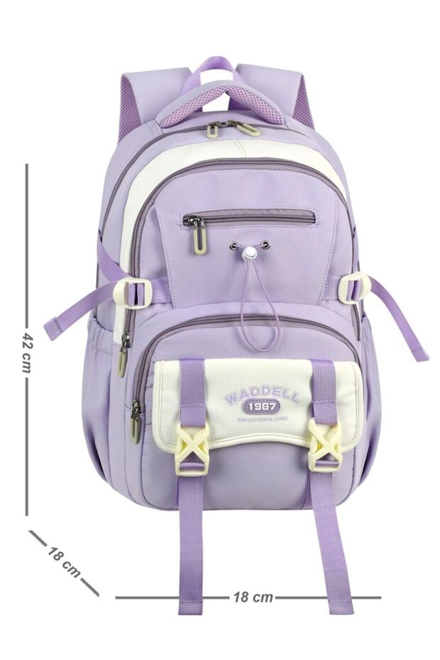 Imported Orthopedic Backpack 26912 Primary School Middle School Bag Lila (with Pen Holder Gift)