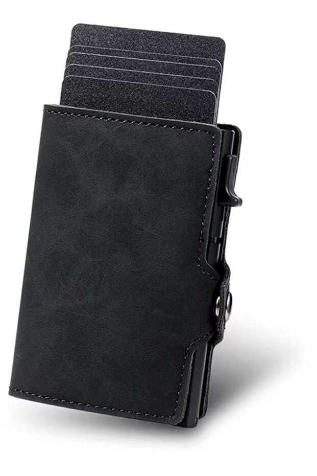 Ultra-thin RFID carbon fiber wallet unisex mini card holder.