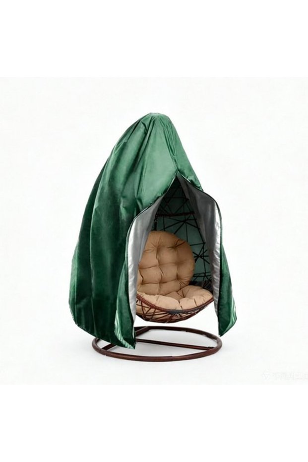 Patio chair cover with zipper, large rattan 200*230CM, waterproof, sturdy and durable outdoor windproof hanging green.