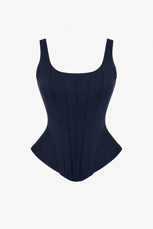 Back Zipper Underwire Blouse