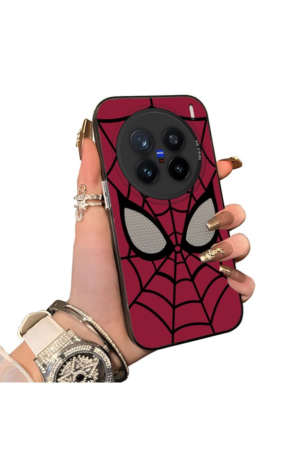Vivo X200 Pro Compatible Silicone Edge Hard Back Case Couple Spiderman Patterned Phone Case