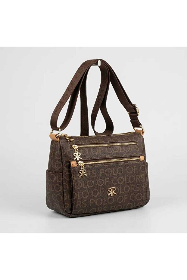 Multi-Compartment Patterned Women's Shoulder Bag - Stylish and Convenient Daily Bag