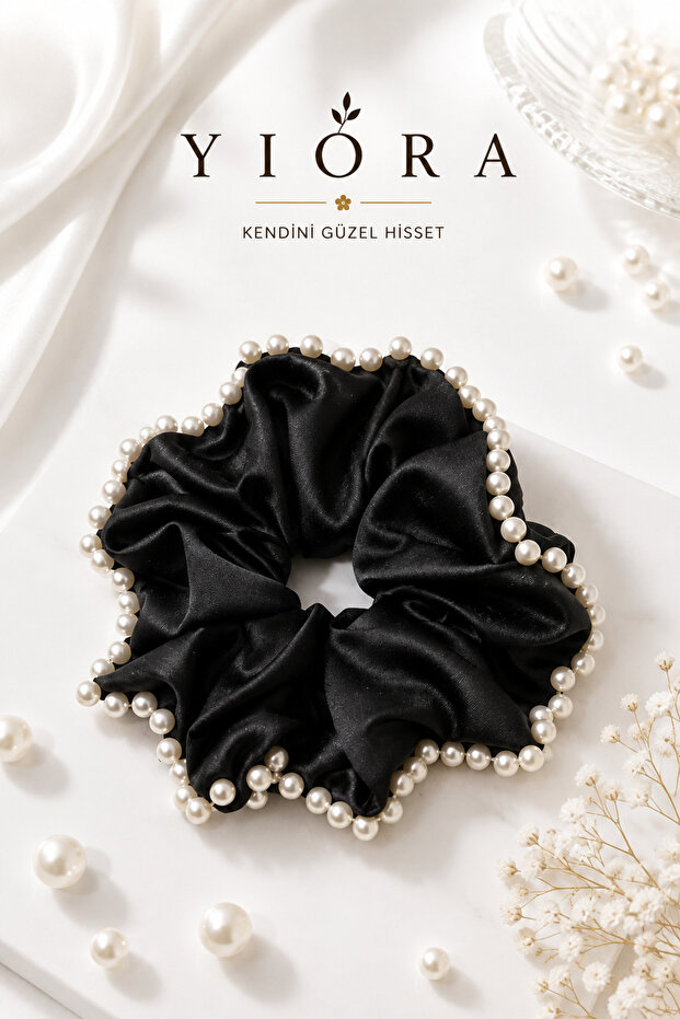 Special Series Large Size Satin Luxury Fabric Baguette Pearl Detailed Buckle