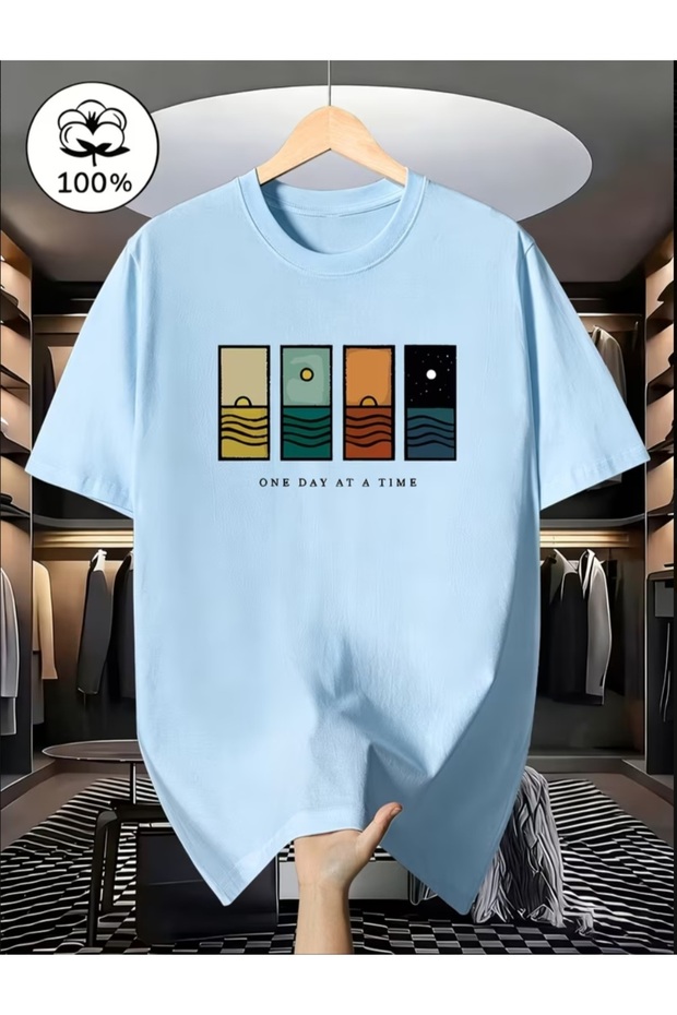 Men's Printed Oversize T-Shirt – One Day at a Time