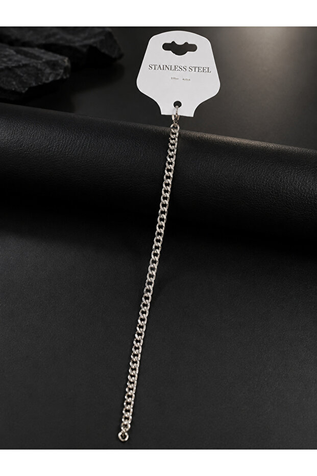 Silver Color Chain Model Bracelet (22cm 4mm)