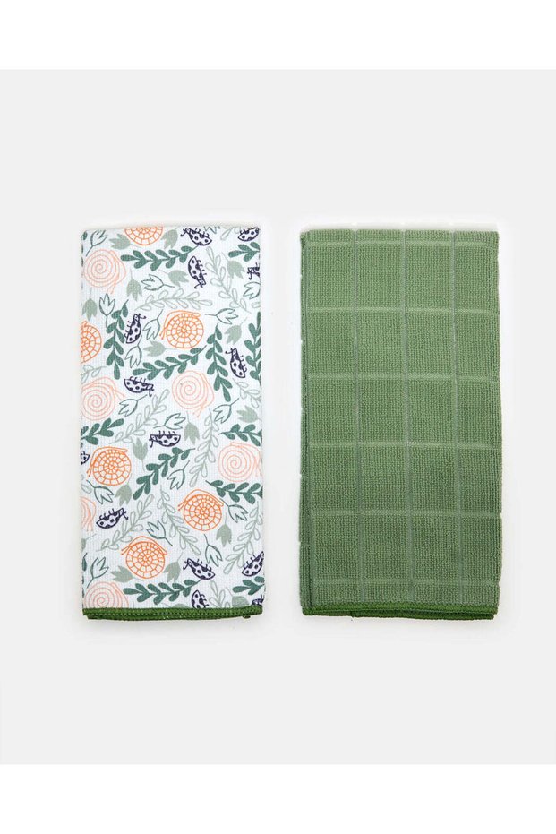 Green Microfibre Kitchen Towel (2 Piece)