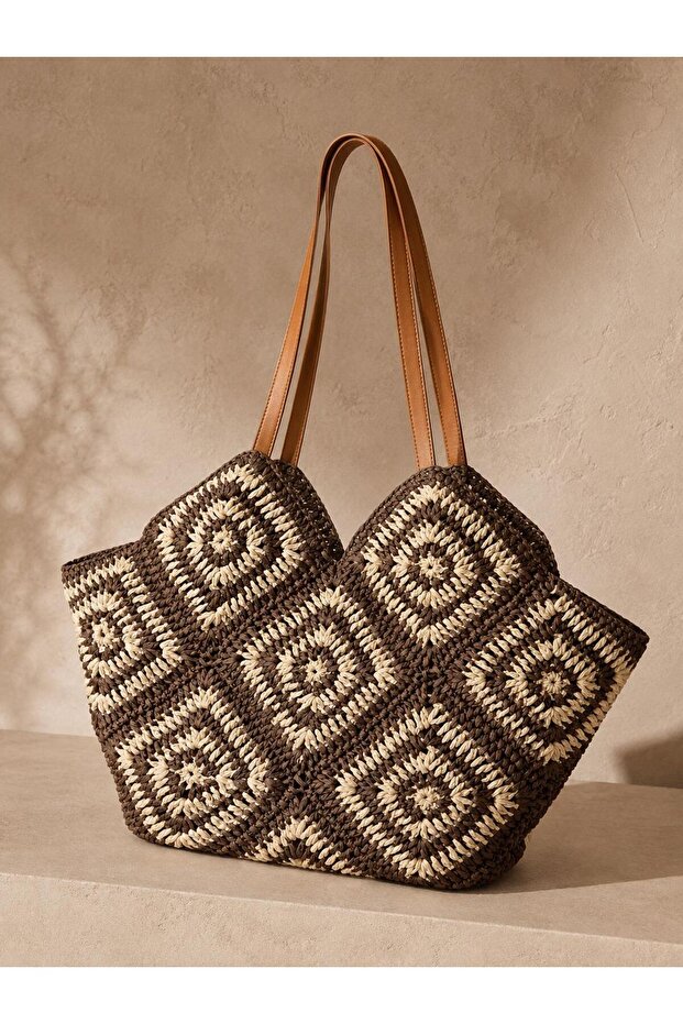Brown Straw Bag 40X59 Cnt1153