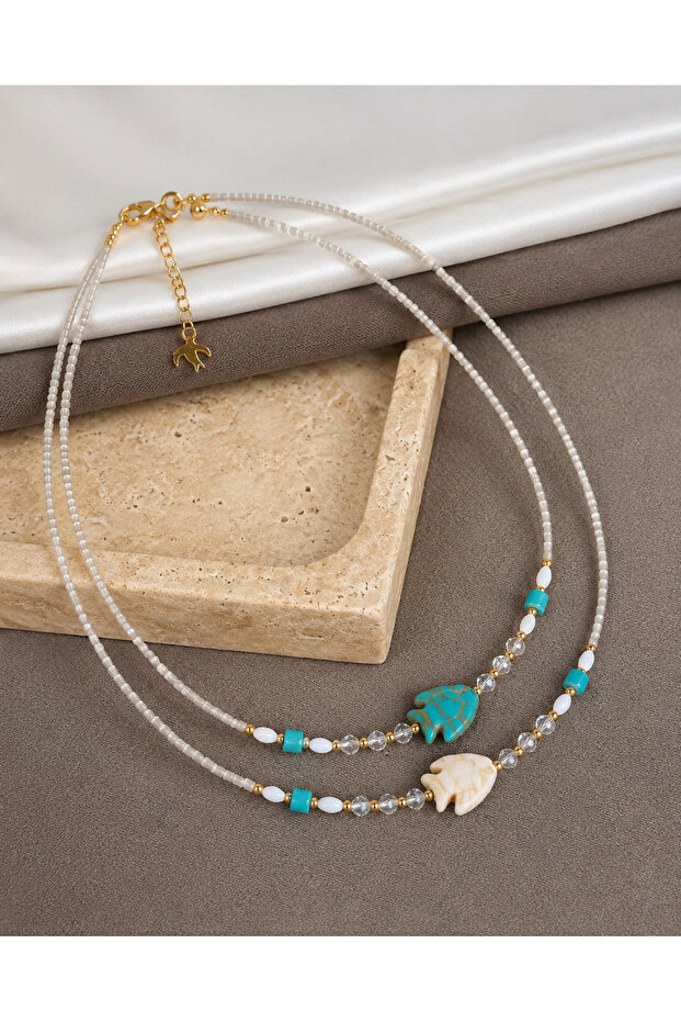 Summer Collection Fish Murano Colorful Beaded Handmade Special Design Women's Necklace