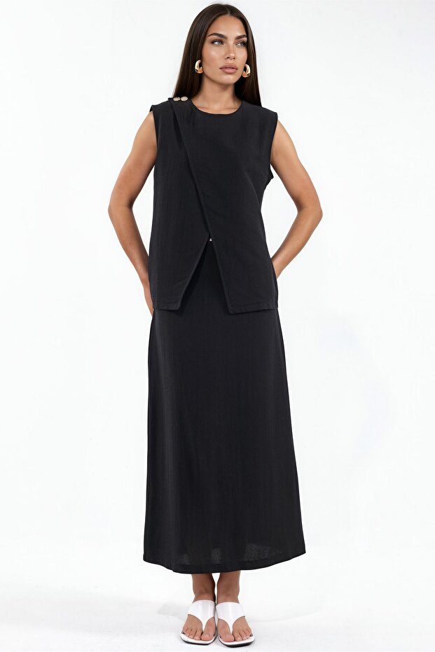Msn Cotton Viscose Linen Double Set