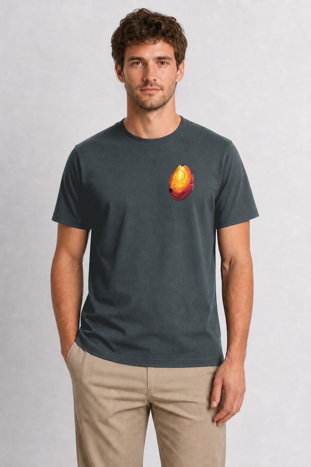 Mango Illustration Print T-Shirt - Smoked