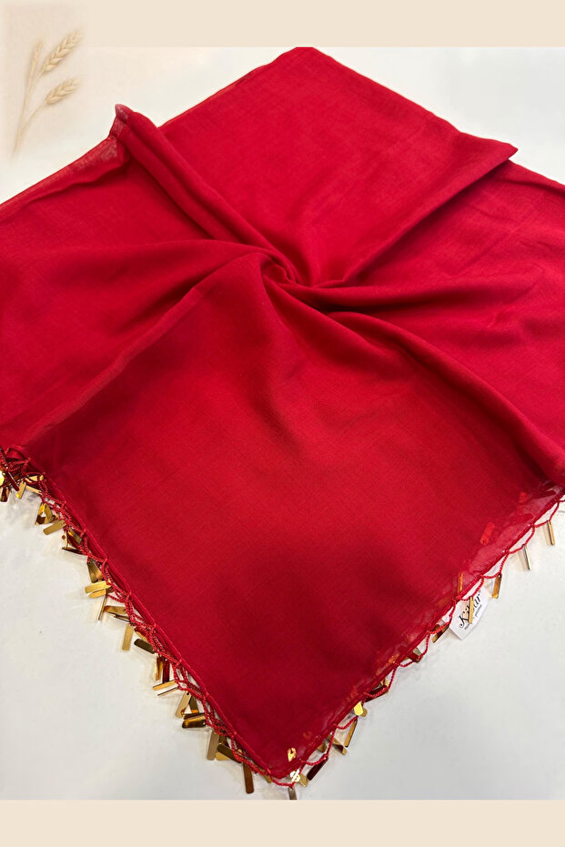 Hand Embroidered Gold Yellow Sequin Solid Color Writing Gift Box 100X100Cm