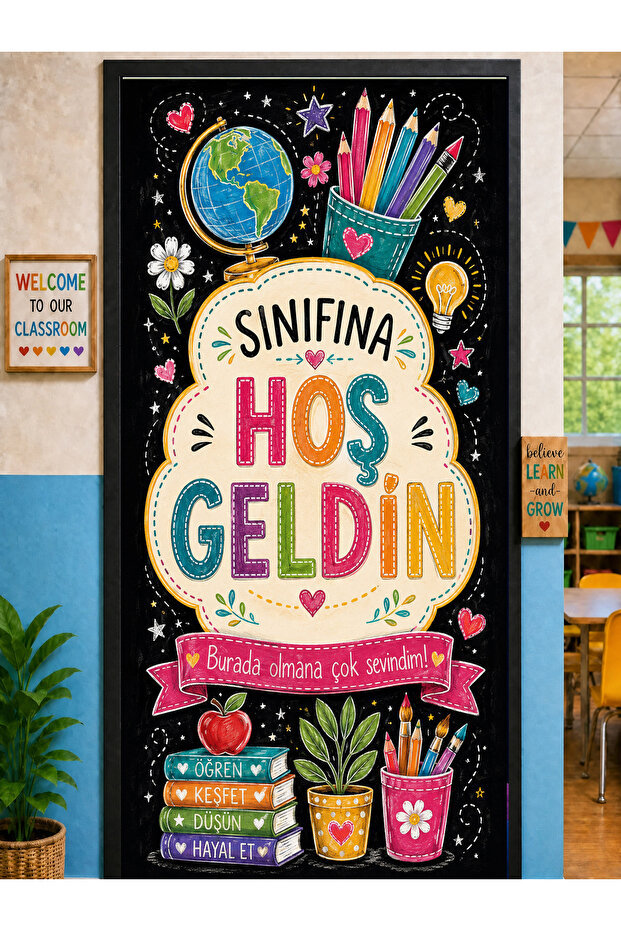 190X75Cm Elastic School Classroom Door Drape, Welcome to Class, Fabric Door Drape, Classroom Door, School Event Door Drape