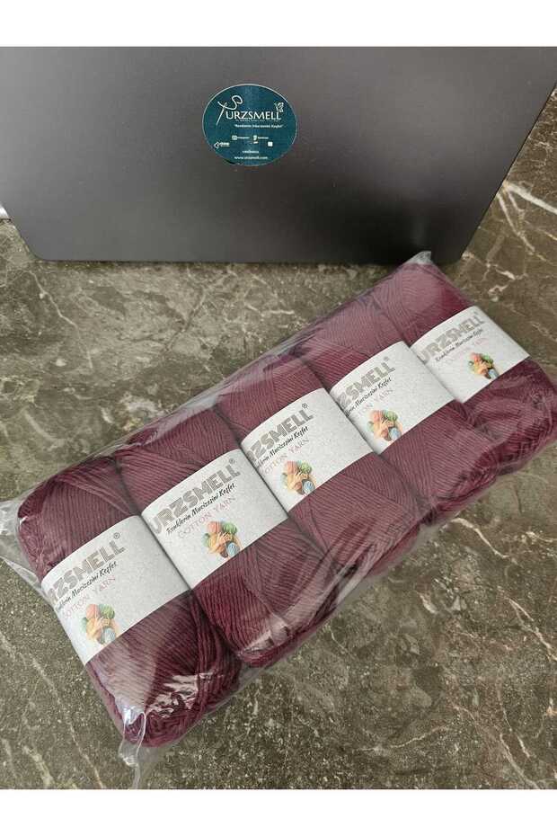 Cotton Knitting Yarn 5-Pack 500 Gr. Bordo (Adet 100Gr, 200Mt Dir.)