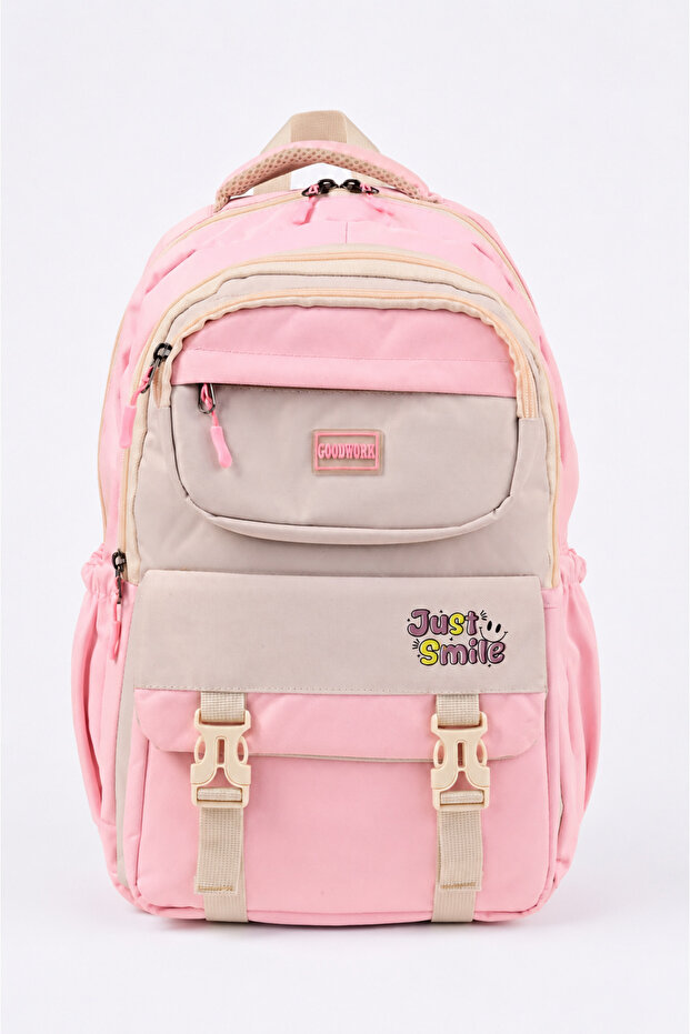 7380 Korean Style Multi-Compartment, Large Internal Volume, Water Bottle Pocket School and Daily Use Backpack