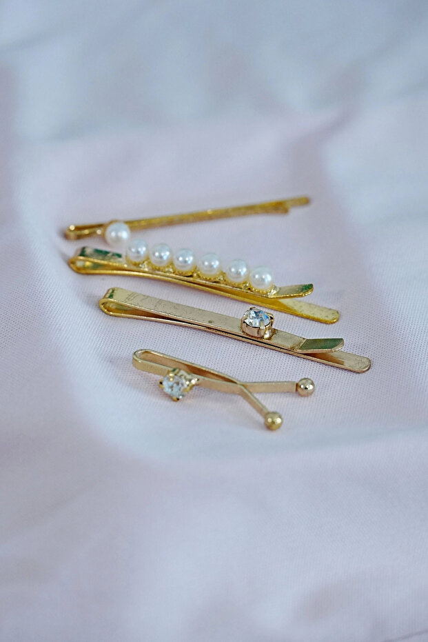 Pearl Gold Color Side Buckle Combination 4 Pieces