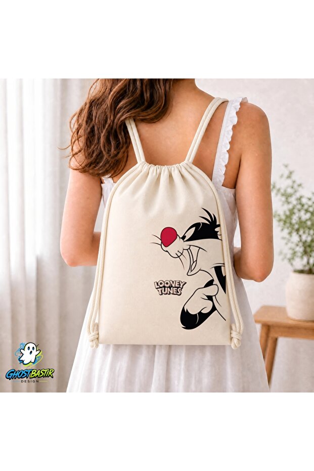 Looney Tunes Drawstring Linen Bag C174