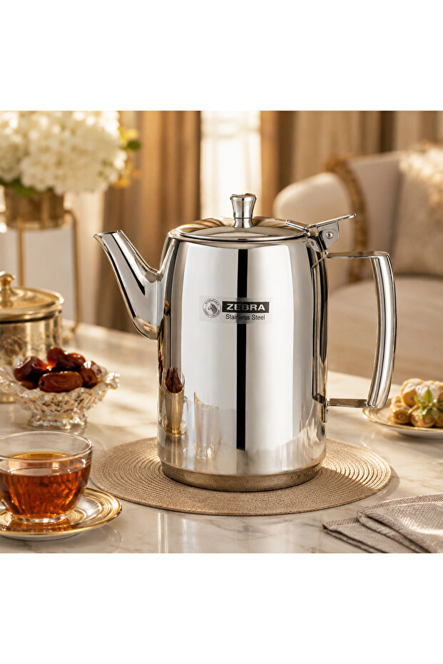 إبريق شاي Prima II ستانلس ستيل فاخر ✨ سعة 2.5 لتر – غطاء مفصلي ومقبض مريح – متوفر بمقاسات متعددة ☕🫖