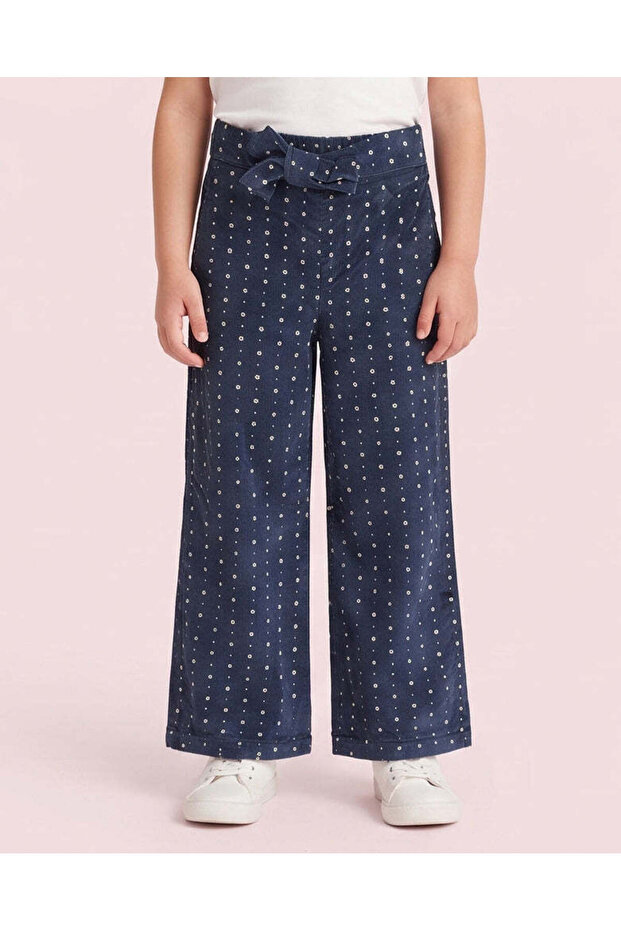 Women Navy Wide Leg Trousers