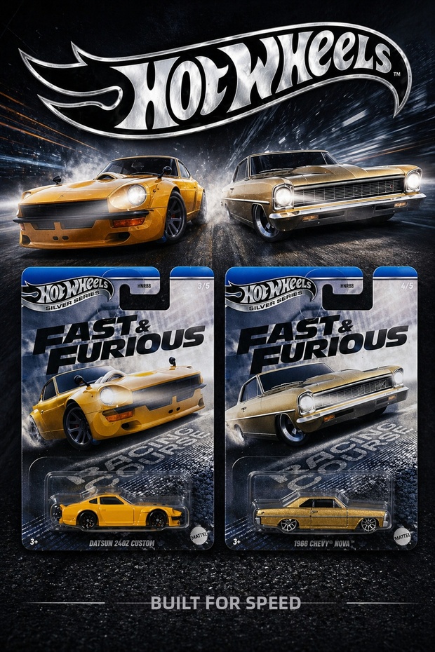 Silver Series Fast & Furious Datsun 240Z Custom - 1966 Chevy Jby41