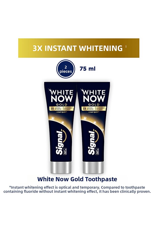 معجون أسنان White Now Gold Whitening Radiance 75 مل